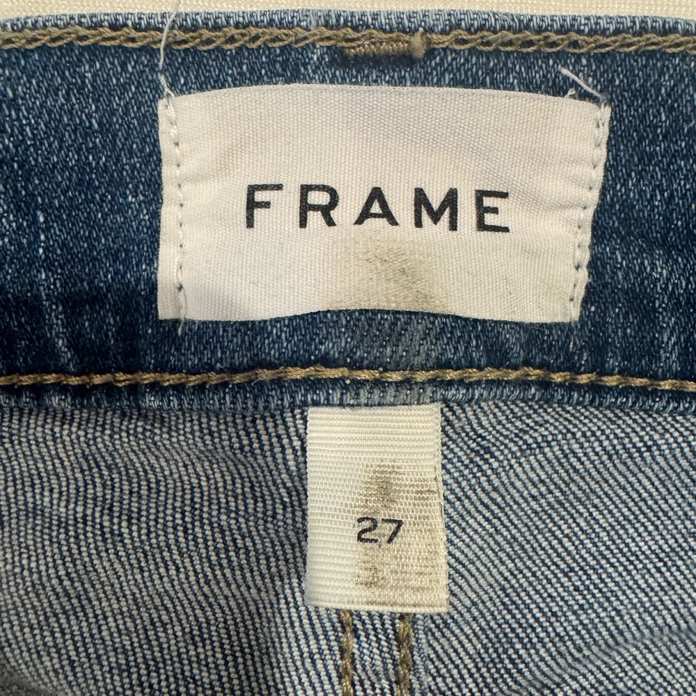 Frame Denim Wide-Leg High-Rise Jeans in Medium Blue Wash-Slim Palazzo - Picture 3 of 4